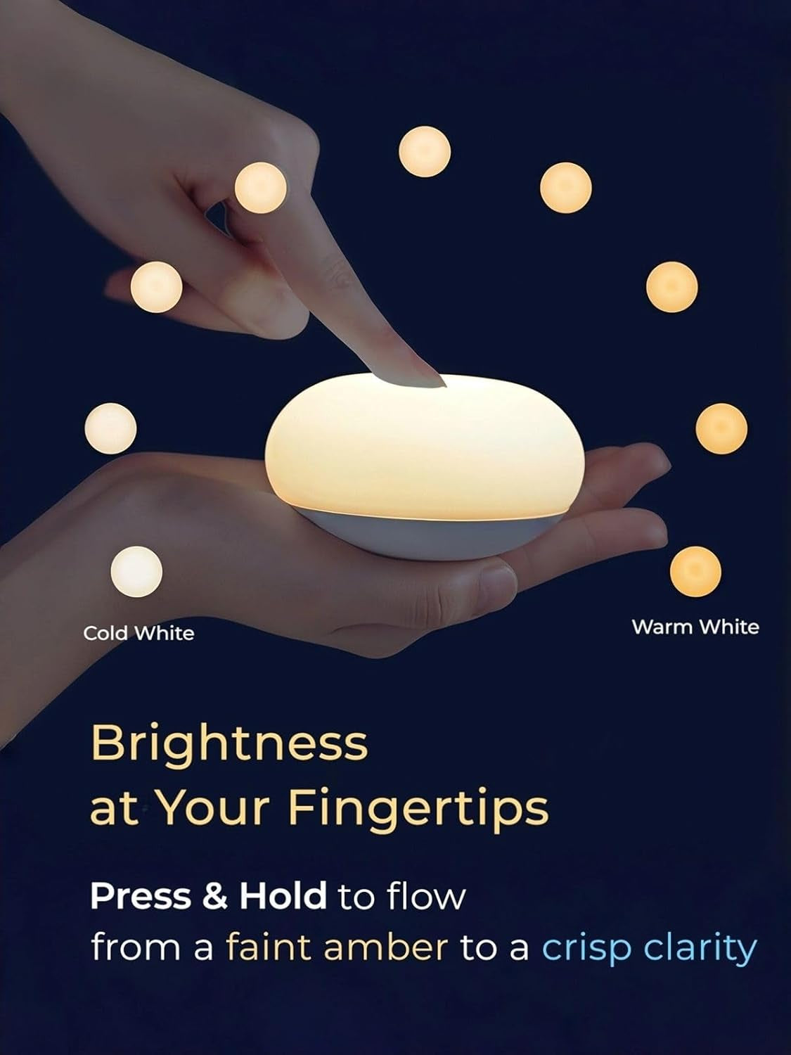 Soft Silicone Night Light – Touch-Control Dimmable Bedside Lamp with Warm Eye-Caring Light & Stepless Brightness | Portable LED Night Light for Bedroom, Nursery & Relaxation