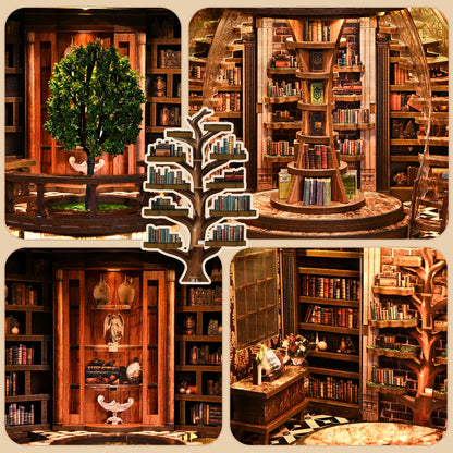 Dolphinisle Book Nook Kit for Adults Booknook DIY Miniature Library Decor Fantasy 3D Puzzle (Wisdom Rings Book Repository)