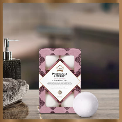 Nubian Heritage Bath Bombs Patchouli and Buriti Uplifting Bath and Body Products 1.6 Oz 6 Count