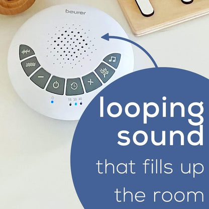 Portable White Noise Machine – 4 Soothing Sleep Sounds with Auto Shut-Off Timer | Compact Sound Machine for Babies, Kids & Adults, Home, Office & Travel