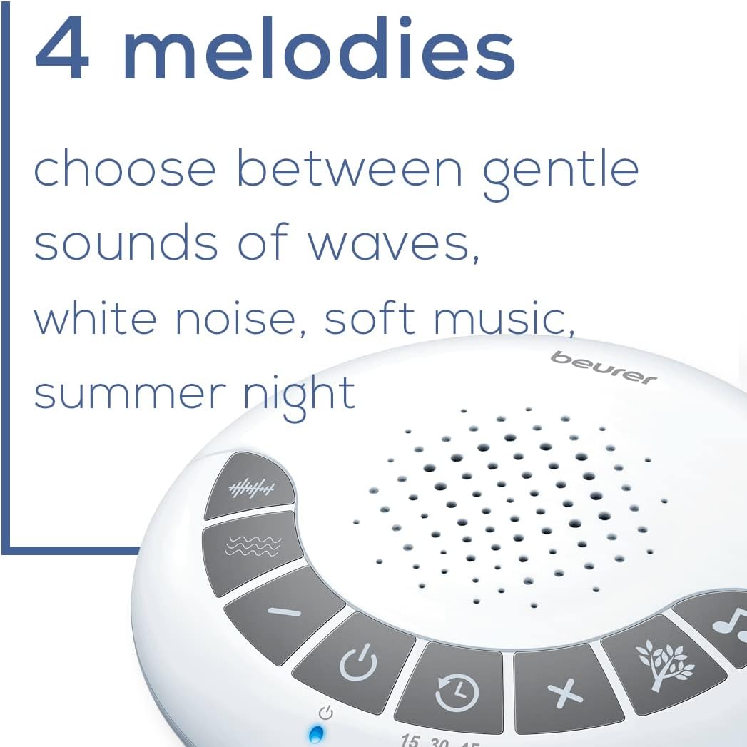 Portable White Noise Machine – 4 Soothing Sleep Sounds with Auto Shut-Off Timer | Compact Sound Machine for Babies, Kids & Adults, Home, Office & Travel