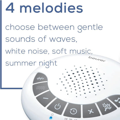 Portable White Noise Machine – 4 Soothing Sleep Sounds with Auto Shut-Off Timer | Compact Sound Machine for Babies, Kids & Adults, Home, Office & Travel