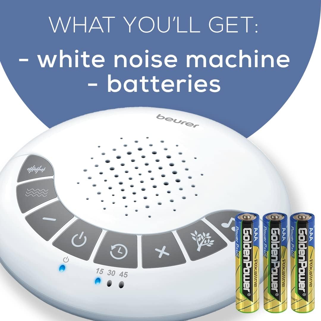 Portable White Noise Machine – 4 Soothing Sleep Sounds with Auto Shut-Off Timer | Compact Sound Machine for Babies, Kids & Adults, Home, Office & Travel