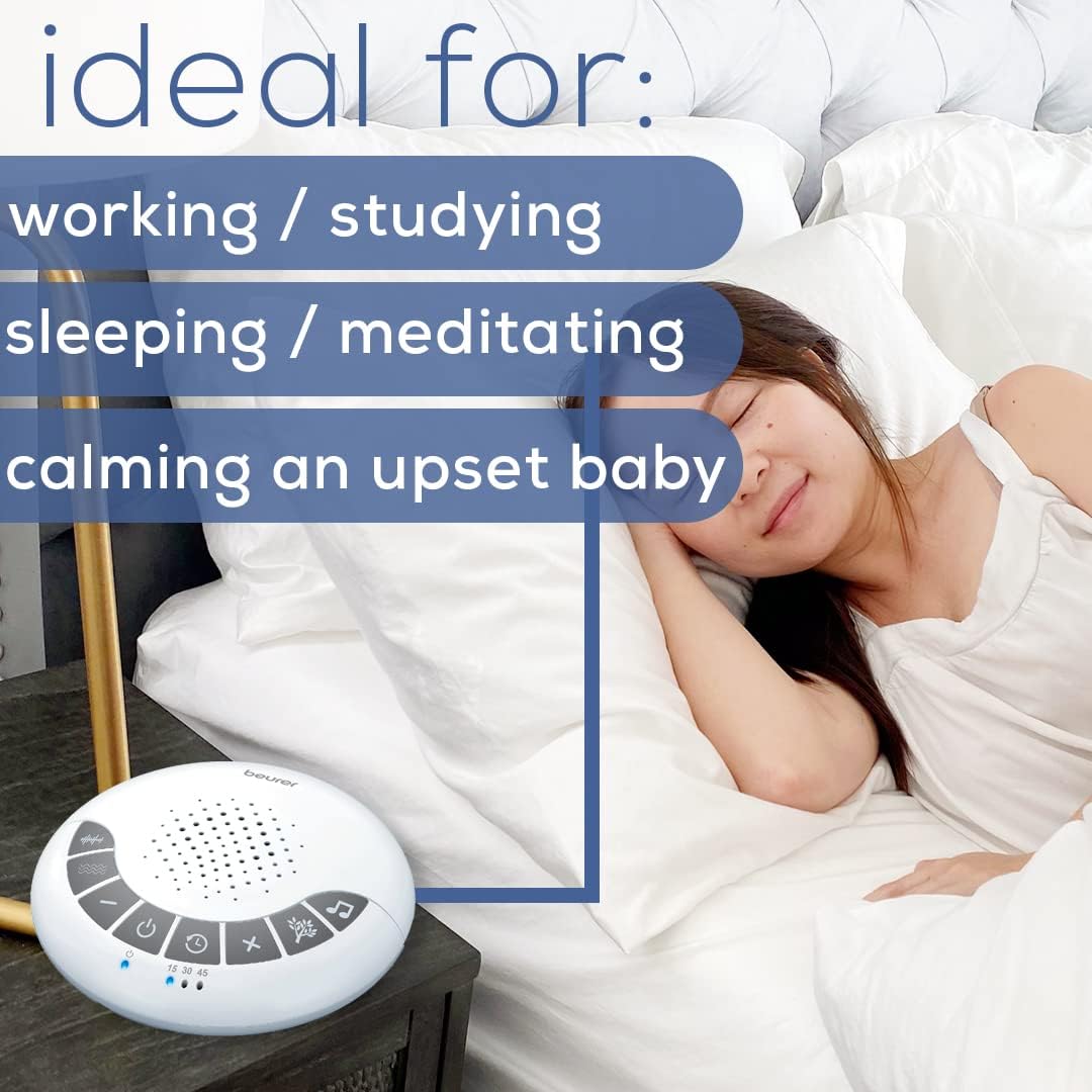 Portable White Noise Machine – 4 Soothing Sleep Sounds with Auto Shut-Off Timer | Compact Sound Machine for Babies, Kids & Adults, Home, Office & Travel