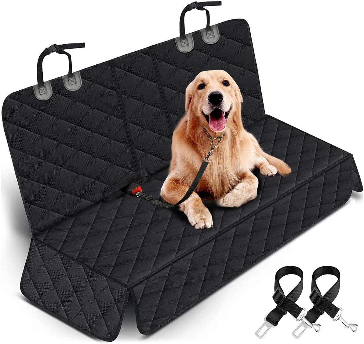 Waterproof Dog Car Seat Cover – Non-Slip Back Seat Protector for Cars, SUVs & Trucks | Durable Bench Seat Cover with Middle Armrest Access & Scratch Protection