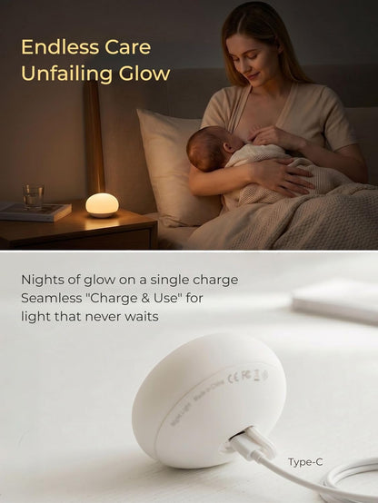 Soft Silicone Night Light – Touch-Control Dimmable Bedside Lamp with Warm Eye-Caring Light & Stepless Brightness | Portable LED Night Light for Bedroom, Nursery & Relaxation