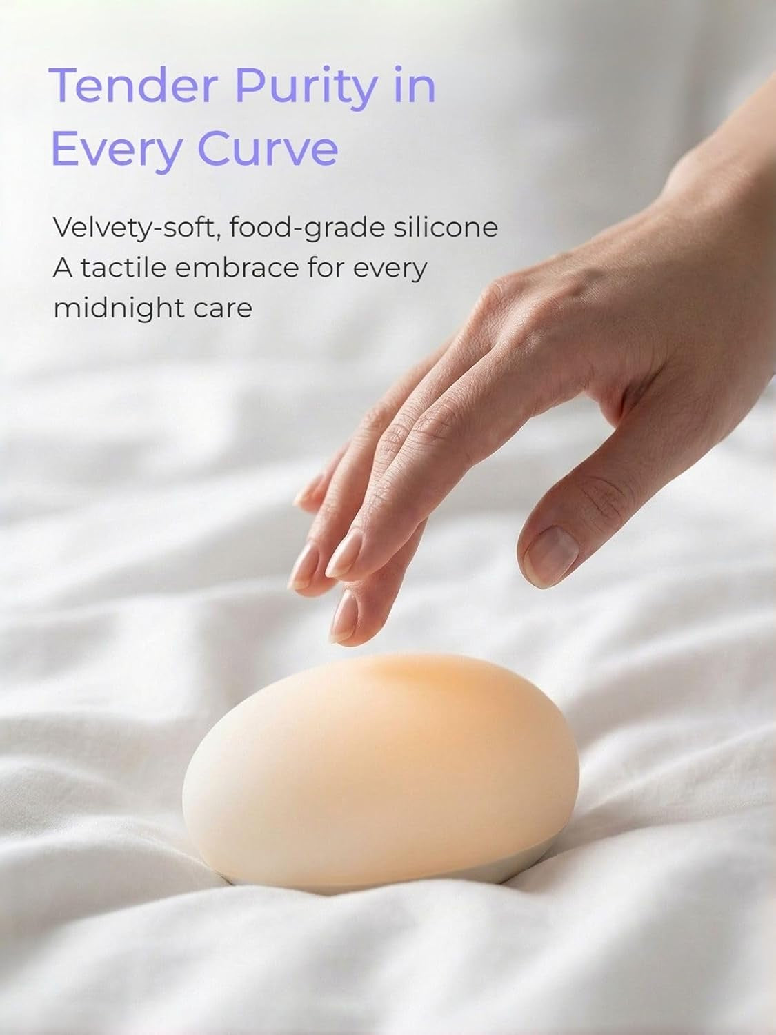 Soft Silicone Night Light – Touch-Control Dimmable Bedside Lamp with Warm Eye-Caring Light & Stepless Brightness | Portable LED Night Light for Bedroom, Nursery & Relaxation