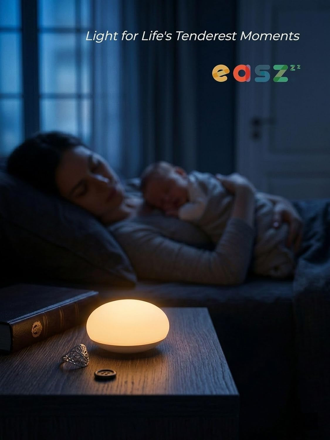 Soft Silicone Night Light – Touch-Control Dimmable Bedside Lamp with Warm Eye-Caring Light & Stepless Brightness | Portable LED Night Light for Bedroom, Nursery & Relaxation
